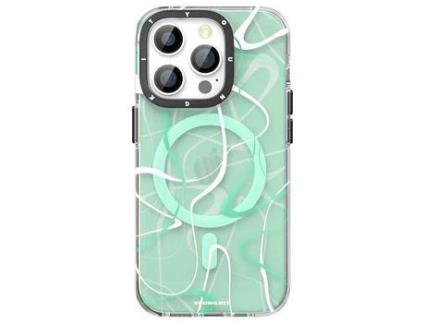 Capa Traces com Magsafe Premium Youngkit para iPhone 14 Pro Green LUSOSMART