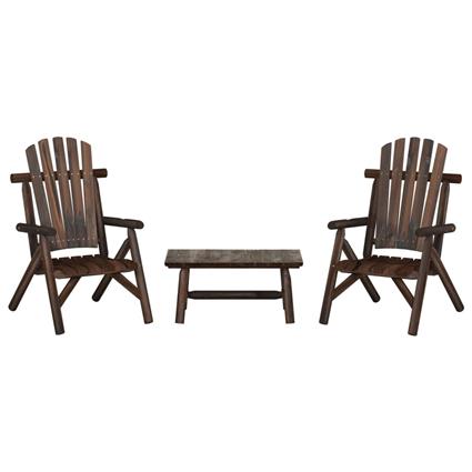 vidaXL 3 pcs conjunto lounge de jardim madeira de abeto maciça