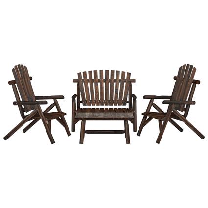 vidaXL 4 pcs conjunto lounge de jardim madeira de abeto maciça