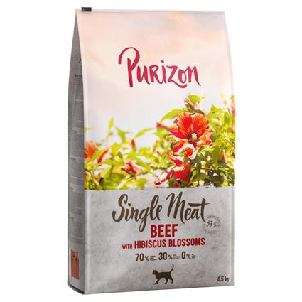 Purizon Single Meat 2 x 6,5 kg para gatos - Pack económico - Vaca com flor de hibisco