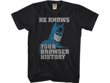 T-Shirt de Homem SUPERHEROMARVEL Browser History Batman Algodão (3XL)