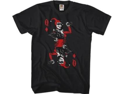 T-Shirt de Homem SUPERHEROMARVEL Harley Quinn Playing Card Algodão (2XL)