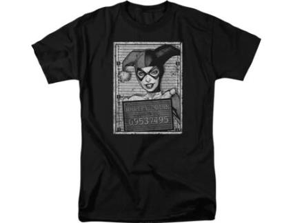 T-Shirt de Homem SUPERHEROMARVEL Harley Quinn Mug Shot Dc Algodão (2XL)
