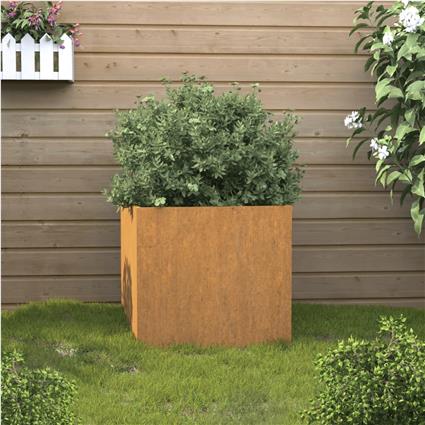 vidaXL Vaso/floreira 49x47x46 cm aço corten