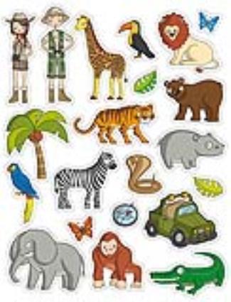 Etiquetas Autocolantes Selva Removíveis 12f