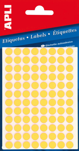 Etiquetas Autocolantes 8 Fluorescentes Apli Amarelo