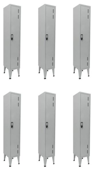 Pack 6 Cacifos Metálicos Simples 1 Cacifo 1900x300x500 mm Standard