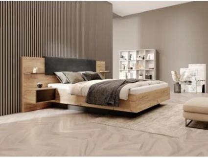 Cama VENTE-UNIQUE Elynia (Cinzento - Derivados de madeira - 160x200 cm)