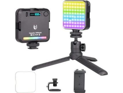 Luz Led ULANZI Rgb Artcise Luz para Câmara 360°Full-Cor com Bateria Recarregável (2500-9000K)