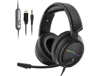Auscultadores Estéreo para Jogos para Ps4 Ps5 Xbox One S com Cancelamento de Ruído Macios com Luz Led