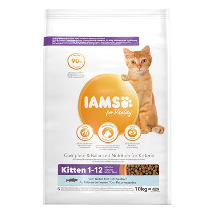 IAMS for Vitality Kitten com peixe de mar - 10 kg