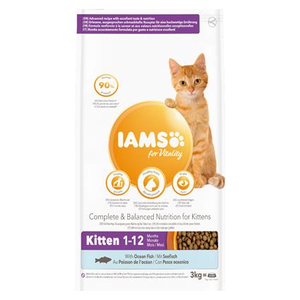 IAMS for Vitality Kitten com peixe de mar - 3 kg