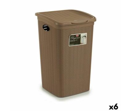 Cesto da Roupa Stefanplast Elegance Bege Plástico 50 L 36,5 x 54,5 x 38 cm (6 Unidades)