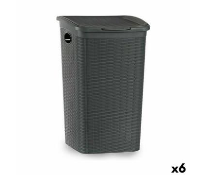 Cesto da Roupa Stefanplast Elegance Cinzento Plástico 50 L 36,5 x 54,5 x 38 cm (6 Unidades)