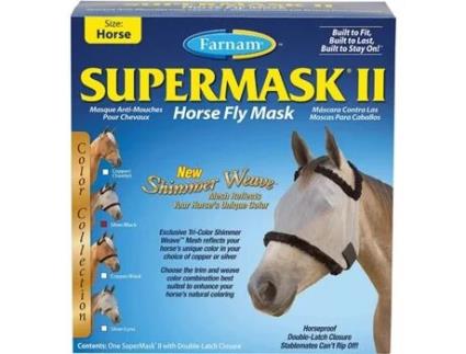 Máscara de mosca para cavalos sem orelhas FARNAM Supermask II Xl XL