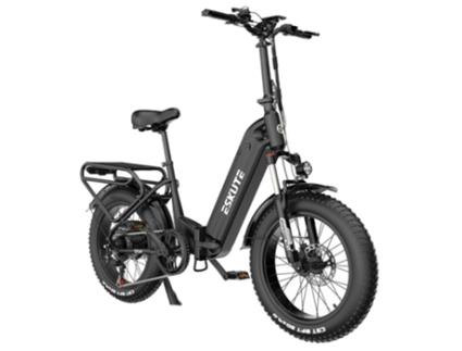 Bicicleta Elétrica ESKUTE Star Dobrável 20X4.0'' Pneu 250W Motor 25Km/H Velocidade Máxima 48V 25Ah Bateria 100Km Alcance Preto