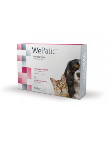 Wepharm WePaticare Suplemento Hepático para Cães Pequenos e Gatos 30