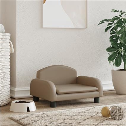 vidaXL Cama para cães 50x40x30 cm couro artificial cor cappuccino