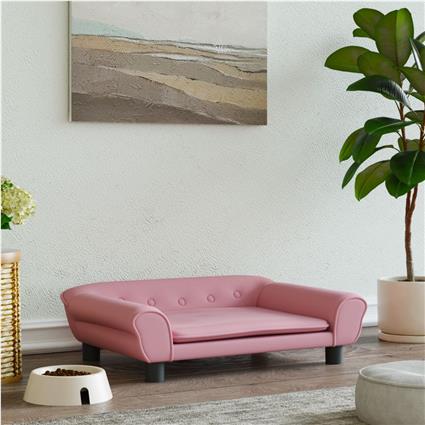 vidaXL Cama para cães 70x48x22 cm veludo rosa