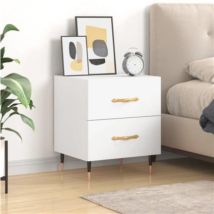 vidaXL Mesa de cabeceira 40x35x47,5 cm derivados de madeira branco