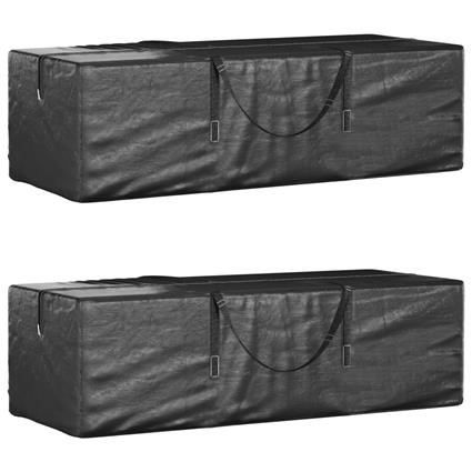vidaXL Sacos de arrumação p/ árvore de Natal 2 pcs polietileno preto