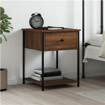 vidaXL Mesa cabeceira 44x45x58 cm derivados madeira carvalho castanho