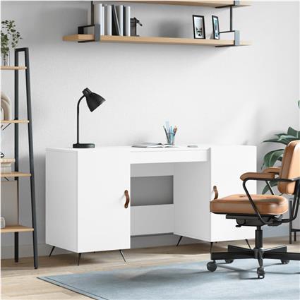 vidaXL Secretária 140x50x75 cm derivados de madeira branco