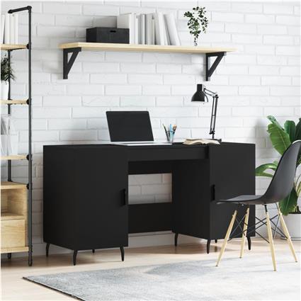 vidaXL Secretária 140x50x75 cm derivados de madeira preto