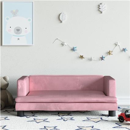 vidaXL Sofá infantil 80x45x30 cm veludo rosa