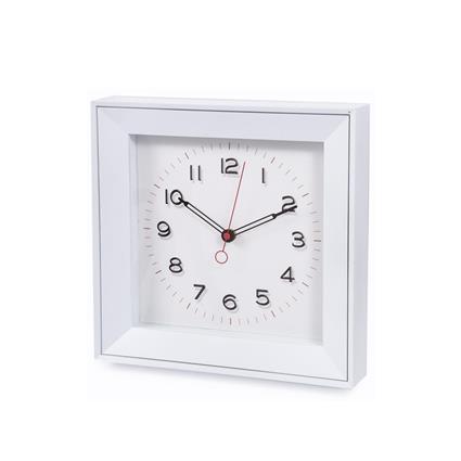 Relógio Parede Quadrado Branco 30X30cm