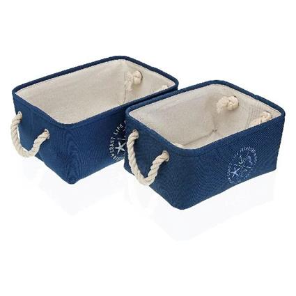 Conjunto de Cestas Náutico Têxtil (2 Peças)
