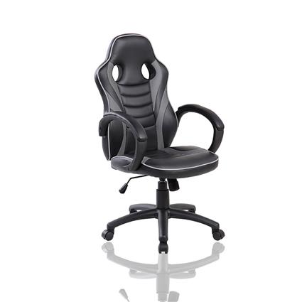 Cadeira Gaming Racing, Pele Sintética, Preto e Cinzento