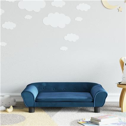 vidaXL Sofá infantil 70x45x26 cm veludo azul