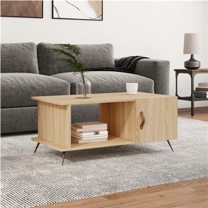 vidaXL Mesa de centro 90x50x40 madeira processada carvalho sonoma