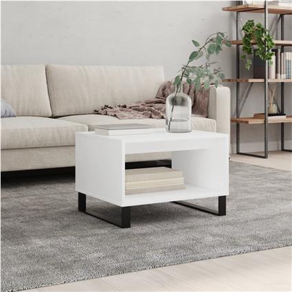 vidaXL Mesa de centro 60x50x40 cm derivados de madeira branco