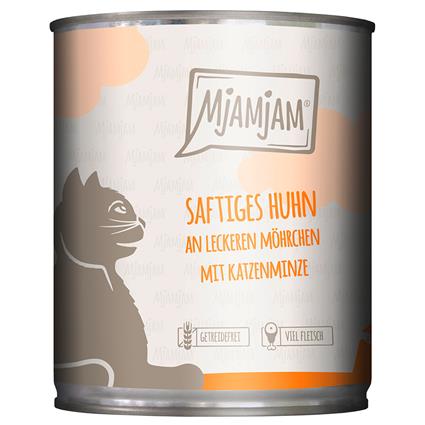 MjAMjAM 6 x 800 g comida húmida para gatos - Frango suculento e saborosas cenouras