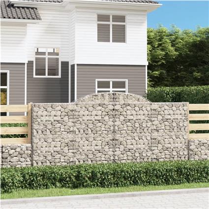 vidaXL Cestos gabião arqueados 4pcs 300x50x140/160cm ferro galvanizado