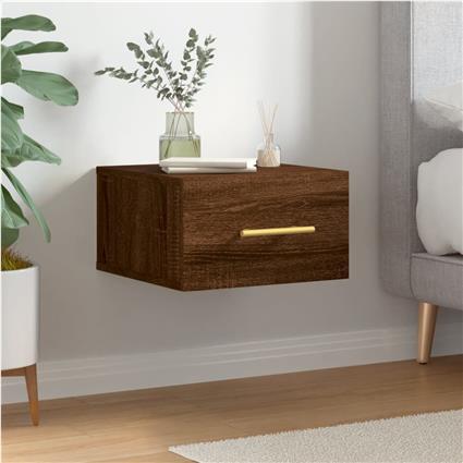vidaXL Mesa de cabeceira de parede 35x35x20 cm cor carvalho castanho