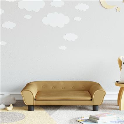 vidaXL Sofá infantil 70x45x26 cm veludo castanho