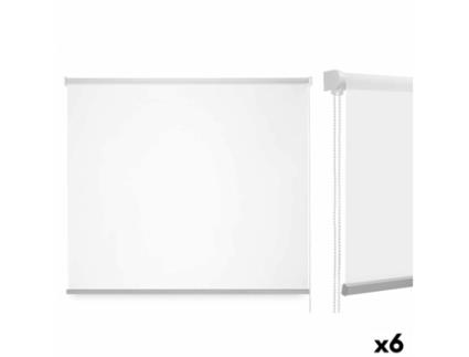 Estore de enrolar 150 x 180 cm Branco Tecido Plástico (6 Unidades)