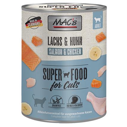 MAC's Cat 6 x 800 g em latas para gatos - Salmão e frango