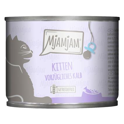 MjAMjAM Kitten 6 x 200 g comida húmida para gatos - Vitela requintada com óleo de salmão