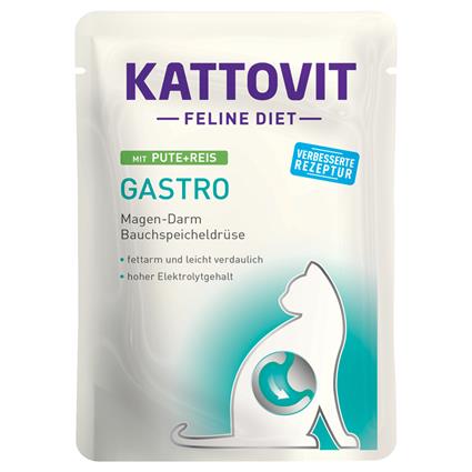 Kattovit Gastro 24 x 85 g em saquetas - Pack económico - Peru e arroz