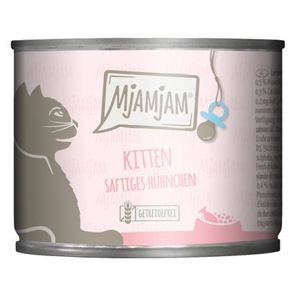 MjAMjAM Kitten 6 x 200 g comida húmida para gatos - Frango suculento com óleo de salmão