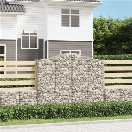 vidaXL Cestos gabião arqueados 30 pcs 200x50x160/180 ferro galvanizado