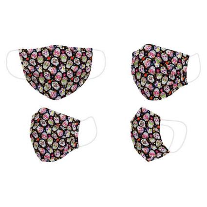 Máscara Higiénica em Tecido Reutilizável Skulls Cool Infantil