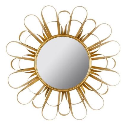 Espelho de parede Dourado Cristal Ferro pintado