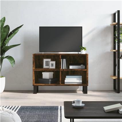 vidaXL Móvel de TV 69,5x30x50cm derivados madeira cor carvalho fumado