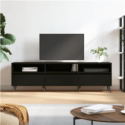 vidaXL Móvel de TV 150x30x44,5 cm derivados de madeira preto