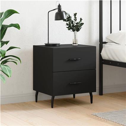 vidaXL Mesa de cabeceira 40x35x47,5 cm derivados de madeira preto